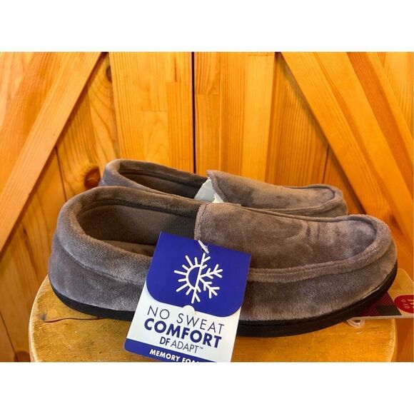 DF by Dearfoams Mens Slippers Gray Memory Foam Medium 9-10 nwt (4429) - Picture 2 of 8